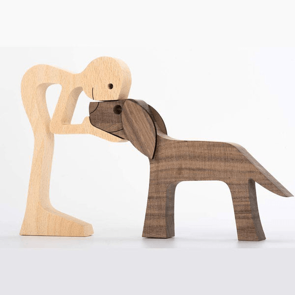 A Man With Floppy Ears Dog - Wood Sculpture - Gift For Dog Lovers, Pet Lovers, Dog Mom, Dog Dad