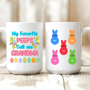 Easter My Favorite Call Me Grandma - Personalized Custom Mug - Gift for Grandma/Nana/Mimi, Mom, Wife, Grandparent - Suzitee Store