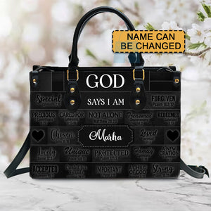 Christianartbag God Says I Am Black - Personalized Leather Handbag - Gift For Women, Christian Gift