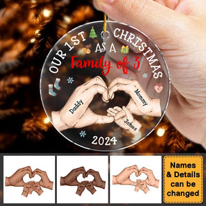 Baby's First Christmas As A Family - Personalized Circle Acrylic Ornament - Babies 1st Christmas Gifts