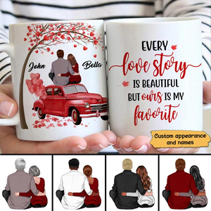 Couple Valentine Car And Tree - Personalized Mug - Gift For Him For Her, Couples, Valentine's Day