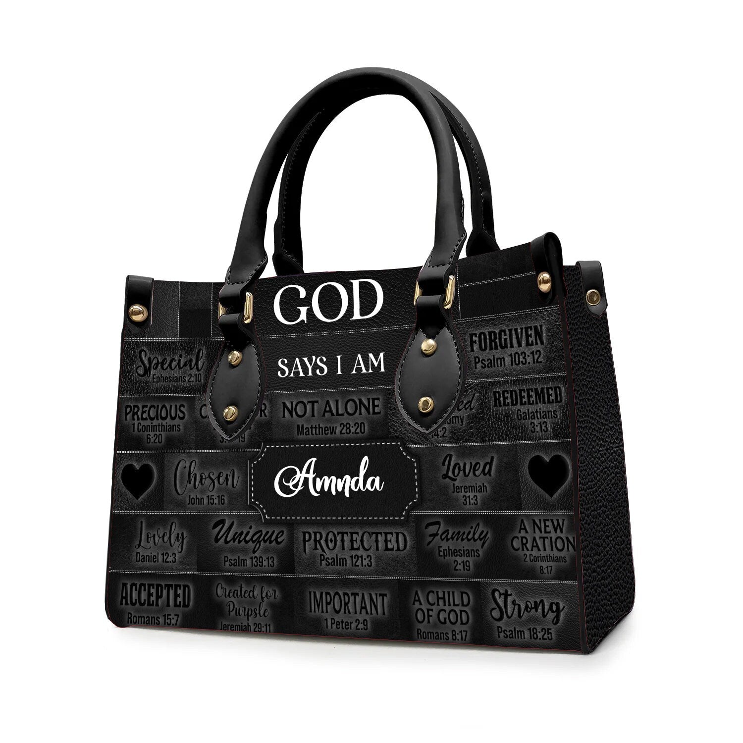 Christianartbag God Says I Am Black - Personalized Leather Handbag - Gift For Women, Christian Gift