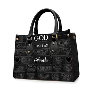 Christianartbag God Says I Am Black - Personalized Leather Handbag - Gift For Women, Christian Gift