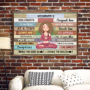 Yoga Etiquette - Personalized Poster/Canvas - Gift For Women, Yoga Lovers, Mental Health Gifts