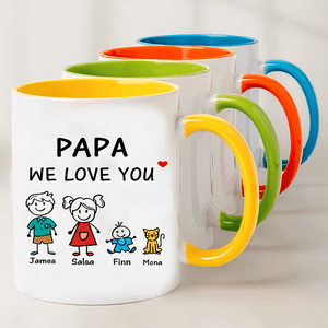 Dad, We Love You - Personalized Custom Coffee Mug - Funny Father's Day Gift, Birthday Gift For Best Dad Ever, Grandpa, Daddy, Dada From Daughter, Son, Kids, Wife - Suzitee Store