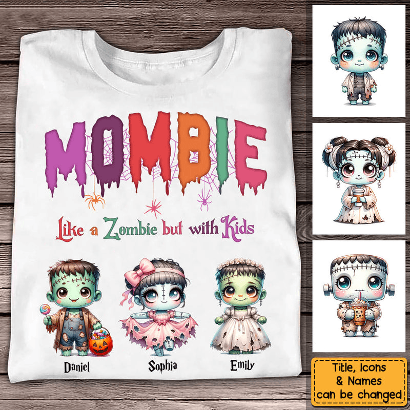 Halloween Mombie Puns - Personalized Custom T-Shirt - Gift for Grandma/Nana/Mimi, Mom, Wife, Grandparent