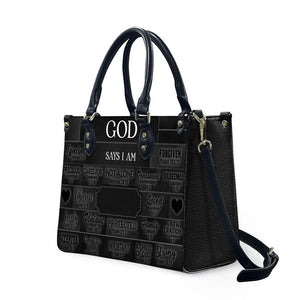 Christianartbag God Says I Am Black - Personalized Leather Handbag - Gift For Women, Christian Gift