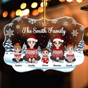 Christmas Family Ornament - Personalized Medallion Acrylic Ornament - Gift for Him/Her, Sister/Brother, Family Members