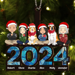 Family Sitting 2024 - Personalized Custom Suncatcher Ornament - Christmas For Family Members