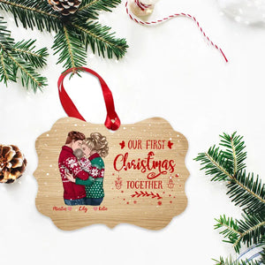 Our First Christmas Together - Personalized Medallion Aluminum Ornament - Babies 1st Christmas Gifts