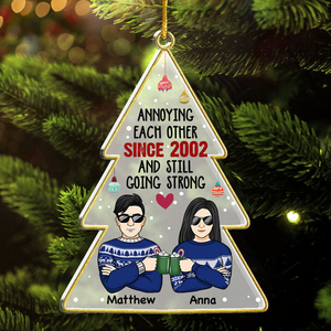 Annoying Each Other & Still Going Strong - Personalized Custom Shaped Acrylic Ornament - Christmas Gift For Couple, Husband, Wife