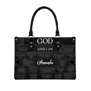 Christianartbag God Says I Am Black - Personalized Leather Handbag - Gift For Women, Christian Gift