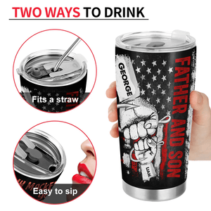 We Hooked The Best Dad Raised Fist Bump - Personalized Custom 20oz Fat Tumbler Cup - Father's Day Funny Gift for Dad, Grandpa, Daddy, Dada, Husband, Fishing, Reel Cool Dad - Suzitee Store