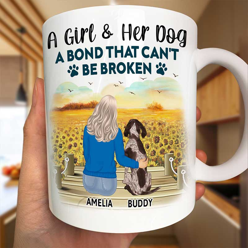 A Bond That Can't Be Broken - Personalized Custom Mug - Gift For Dog Lovers, Pet Lovers, Dog Mom, Dog Dad