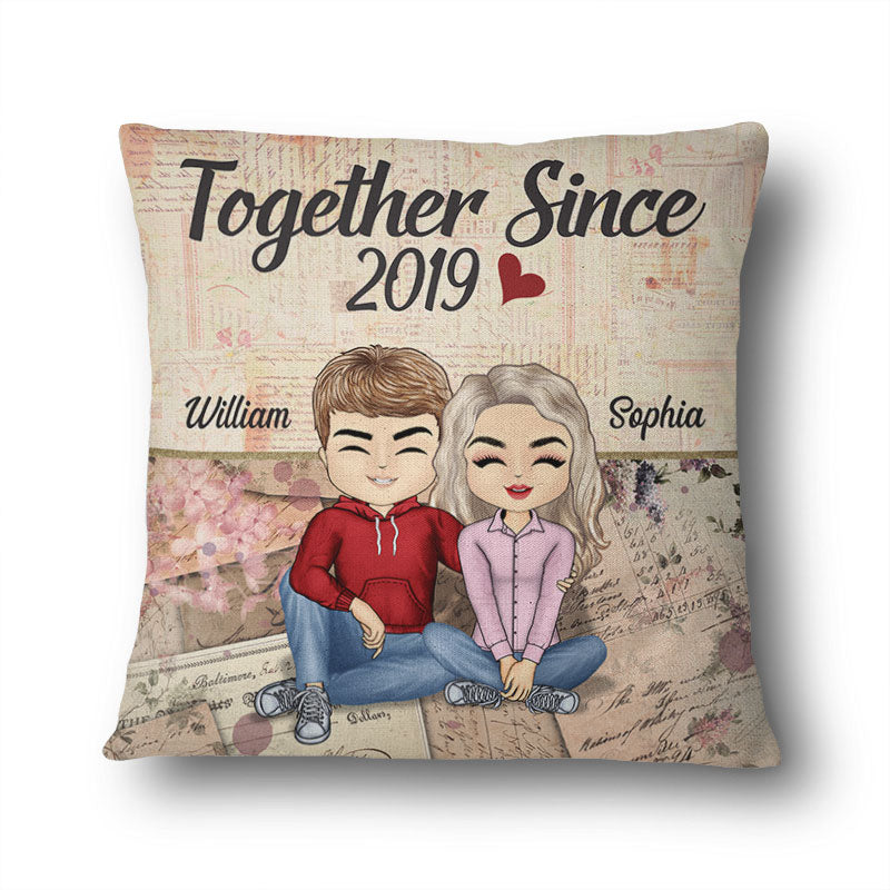 Together Since Husband Wife - Personalized Custom Pillow - Gift For Husband, Wife, Boyfriend, Girlfriend, Her, Him, Couples | Best for Anniversary, Valentine, Engagement