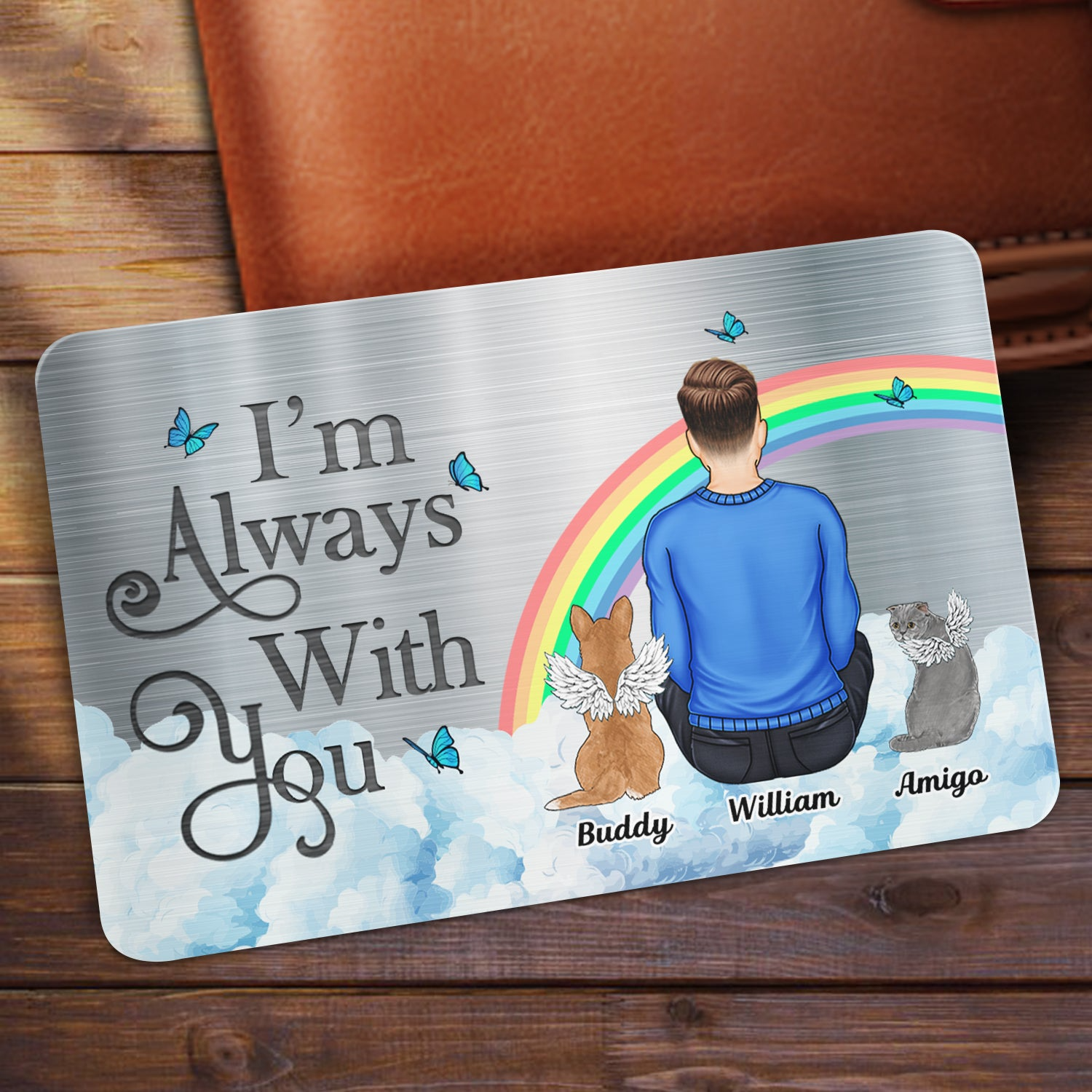 I'll Carry You With Me Until I See You Again - Memorial Gift For Dog Lovers, Cat Lovers, Dog Mom, Dog Dad - Personalized Aluminum Wallet Card