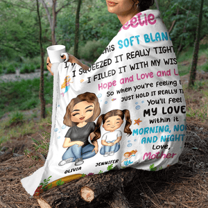 Grandma Mother Hugged This Soft Blanket | Personalized Gift For Granddaughters, Grandsons, Daughters, Sons | Blanket