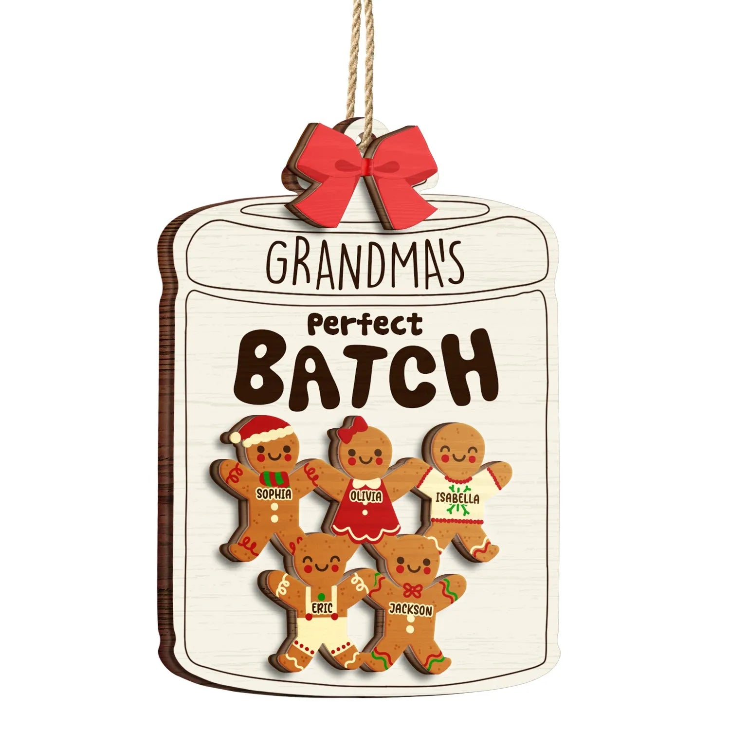 Grandma Grandpa Mom Dad Perfect Patch - Personalized Custom 2-layered Wood Ornament - Gift For Mom, Dad, Grandparents