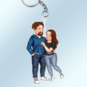 Arm In Arm Couple Personalized Acrylic Keychain - Gift For Her/Him, Husband/Wife, Couples on Anniversary, Valentine's Day