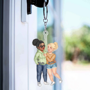 Arm In Arm Couple Personalized Acrylic Keychain - Gift For Her/Him, Husband/Wife, Couples on Anniversary, Valentine's Day