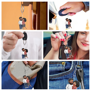 Arm In Arm Couple Personalized Acrylic Keychain - Gift For Her/Him, Husband/Wife, Couples on Anniversary, Valentine's Day