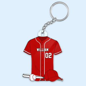 Baseball Shirt Personalized Acrylic Keychain - Gift For Gift for Baseball Player, Baseball Lover, Son/Daughter, Grandkids