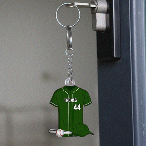 Baseball Shirt Personalized Acrylic Keychain - Gift For Gift for Baseball Player, Baseball Lover, Son/Daughter, Grandkids