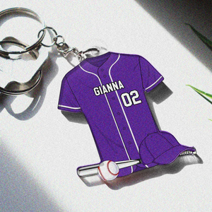 Baseball Shirt Personalized Acrylic Keychain - Gift For Gift for Baseball Player, Baseball Lover, Son/Daughter, Grandkids