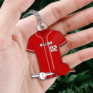 Baseball Shirt Personalized Acrylic Keychain - Gift For Gift for Baseball Player, Baseball Lover, Son/Daughter, Grandkids