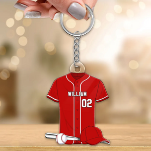 Baseball Shirt Personalized Acrylic Keychain - Gift For Gift for Baseball Player, Baseball Lover, Son/Daughter, Grandkids