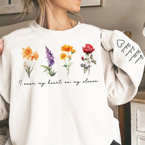 Beautiful Birth Month Flowers - Personalized Sleeve Printed Sweater - Mother's Day Gift For Mom Granma Aunt