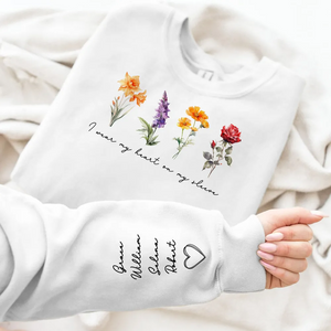 Beautiful Birth Month Flowers - Personalized Sleeve Printed Sweater - Mother's Day Gift For Mom Granma Aunt