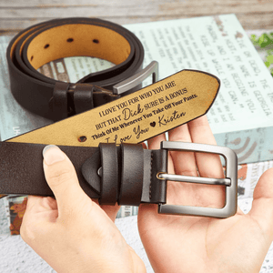 I Love You For Who You Are - Personalized Engraved Leather Belt - Custom Gift for Him, Husband, Men, Boyfriend | Valentine, Anniversary, Father's Day