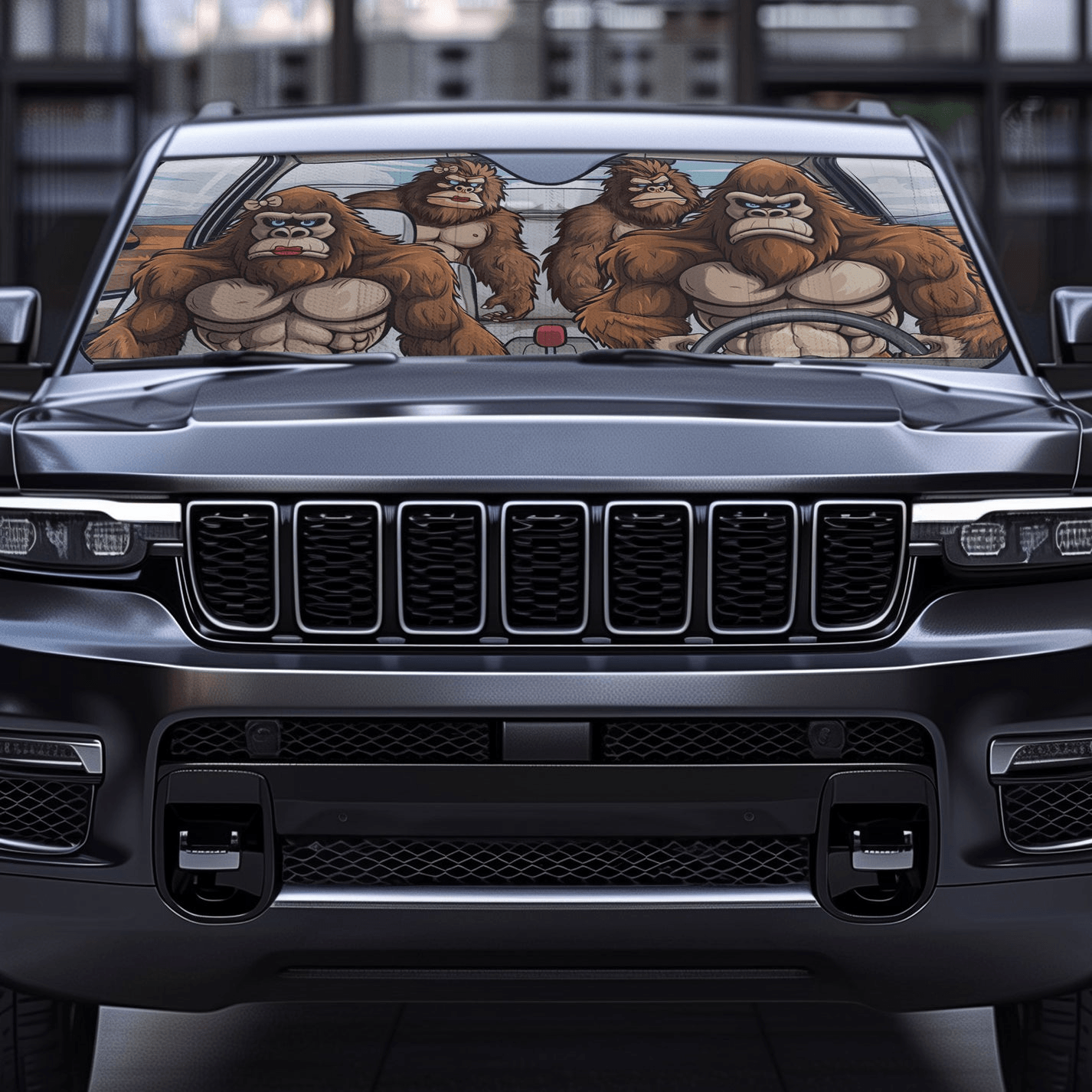 Bigfoot Family - Personalized Car Sun Shade