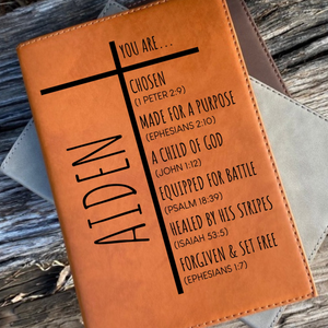 You Are Chosen, Made For A Purpose - Personalized Leather Journal - Christian Journal for Men, Women, Bible Journal Notebook, Religious Gift, First Communion Gifts, Pastor Gifts