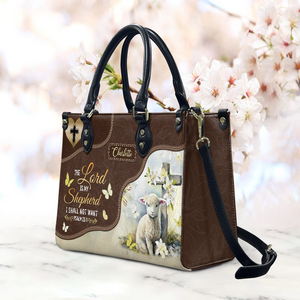 The Lord Is My Shepherd I Shall - Personalized Leather Handbag - Gift For Women, Christian Gift