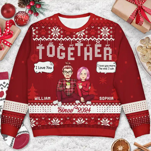 Christmas Couples Together Since - Personalized Custom Ugly Sweater - Gift For Couple, Husband, Wife