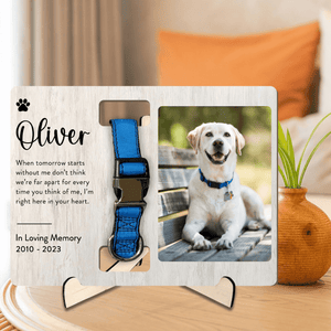 Custom Photo Memorial Gift - In Loving Memory - Personalized Wooden Collar Plaque | Sympathy, Bereavement, Condolence for Pet Loss, Dog & Cat Lover