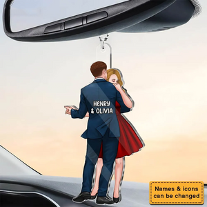 Couple Dancing - Personalized Acrylic Car Hanger - Gift For Her/Him, Husband/Wife, Couples on Anniversary, Valentine's Day