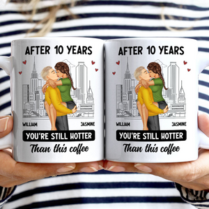 Couple Kissing After Years Hotter Than This Coffee - Personalized Custom Mug - Gift For Her/Him, Husband/Wife, Couples on Anniversary, Valentine's Day