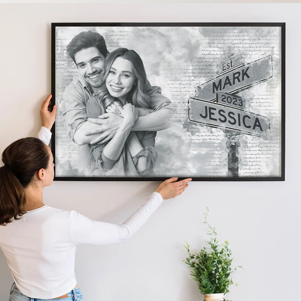 Couple Photo Canvas - Personalized Gift for Friend, Boyfriend, Girlfriend, Husband, Wife - Valentine, Birthday, Anniversary | Photo Upload Wall Art