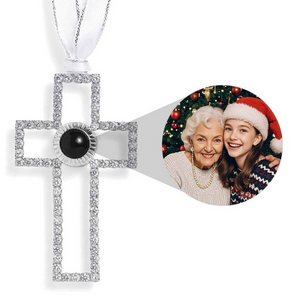 Custom Photo Cross Projection Ornament - Personalized Christmas Decoration Gifts