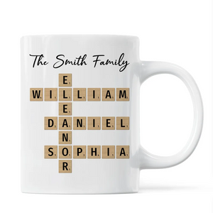 Custom Text Create Your Own Crossword Puzzle - Personalized Custom Mug - Gift For Family Members, Friends