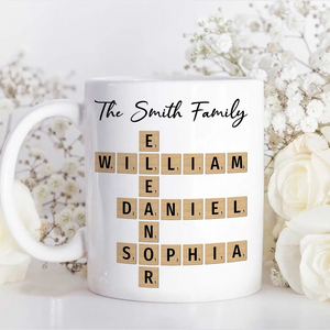 Custom Text Create Your Own Crossword Puzzle - Personalized Custom Mug - Gift For Family Members, Friends