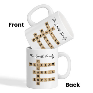 Custom Text Create Your Own Crossword Puzzle - Personalized Custom Mug - Gift For Family Members, Friends