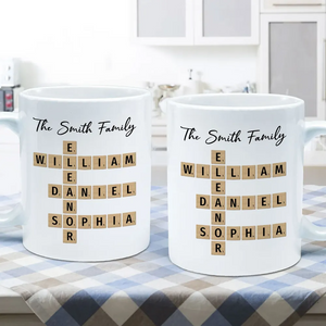 Custom Text Create Your Own Crossword Puzzle - Personalized Custom Mug - Gift For Family Members, Friends