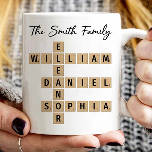 Custom Text Create Your Own Crossword Puzzle - Personalized Custom Mug - Gift For Family Members, Friends