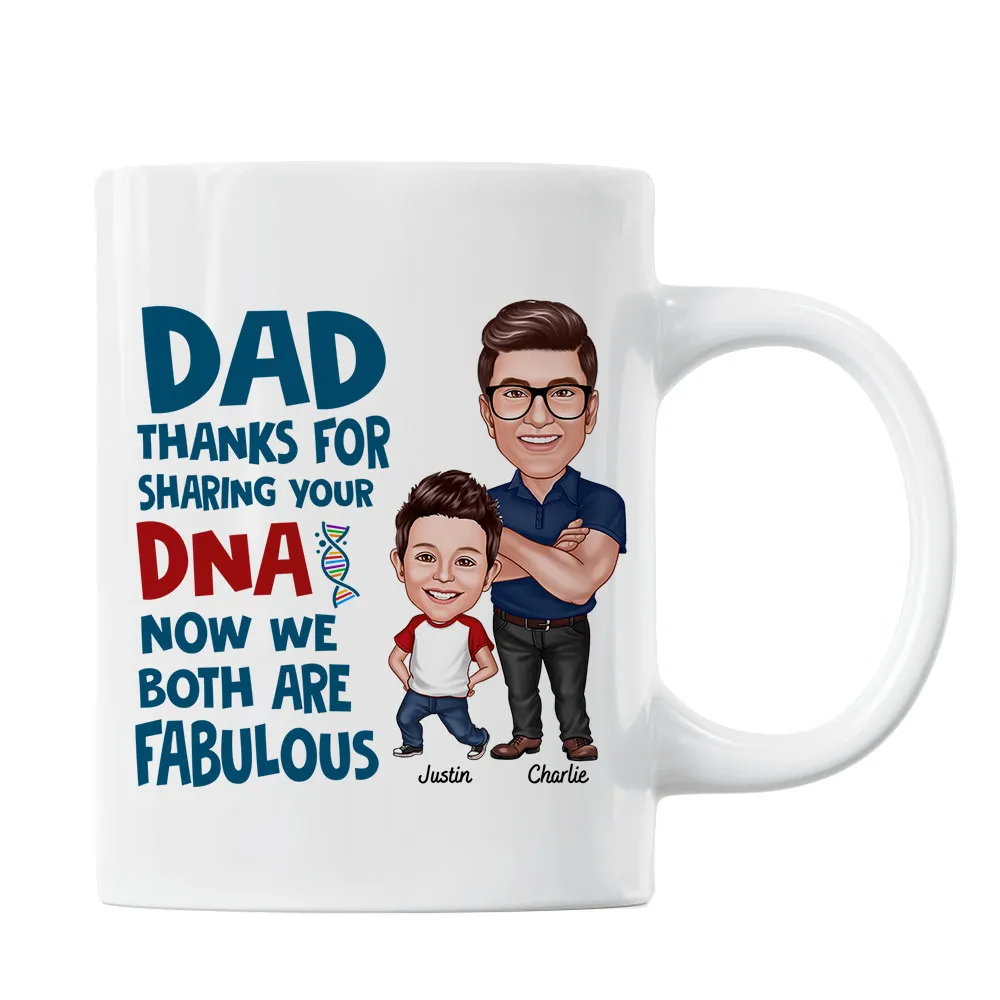 Dad Thanks For Sharing Your DNA - Personalized Custom Mug - Gift For Gift For Dad, Father's Day