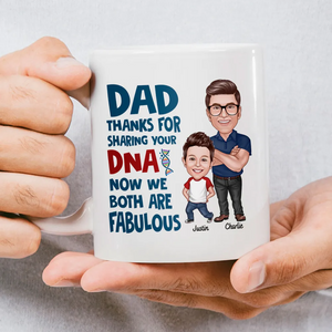 Dad Thanks For Sharing Your DNA - Personalized Custom Mug - Gift For Gift For Dad, Father's Day