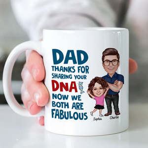 Dad Thanks For Sharing Your DNA - Personalized Custom Mug - Gift For Gift For Dad, Father's Day